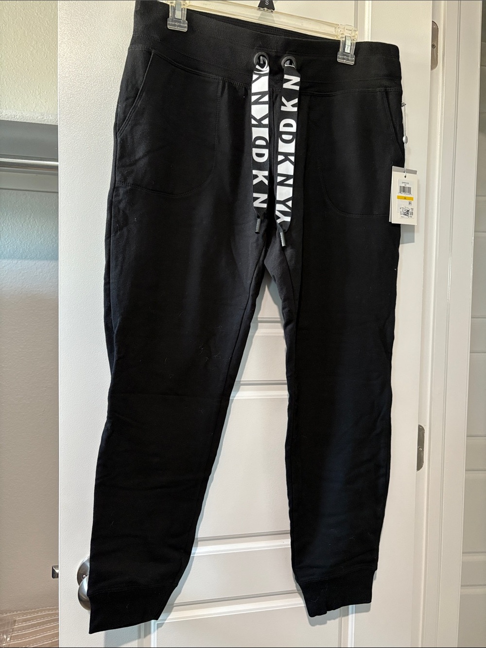 DKNY Black Jogger Sweatpants with Branded Drawcord
